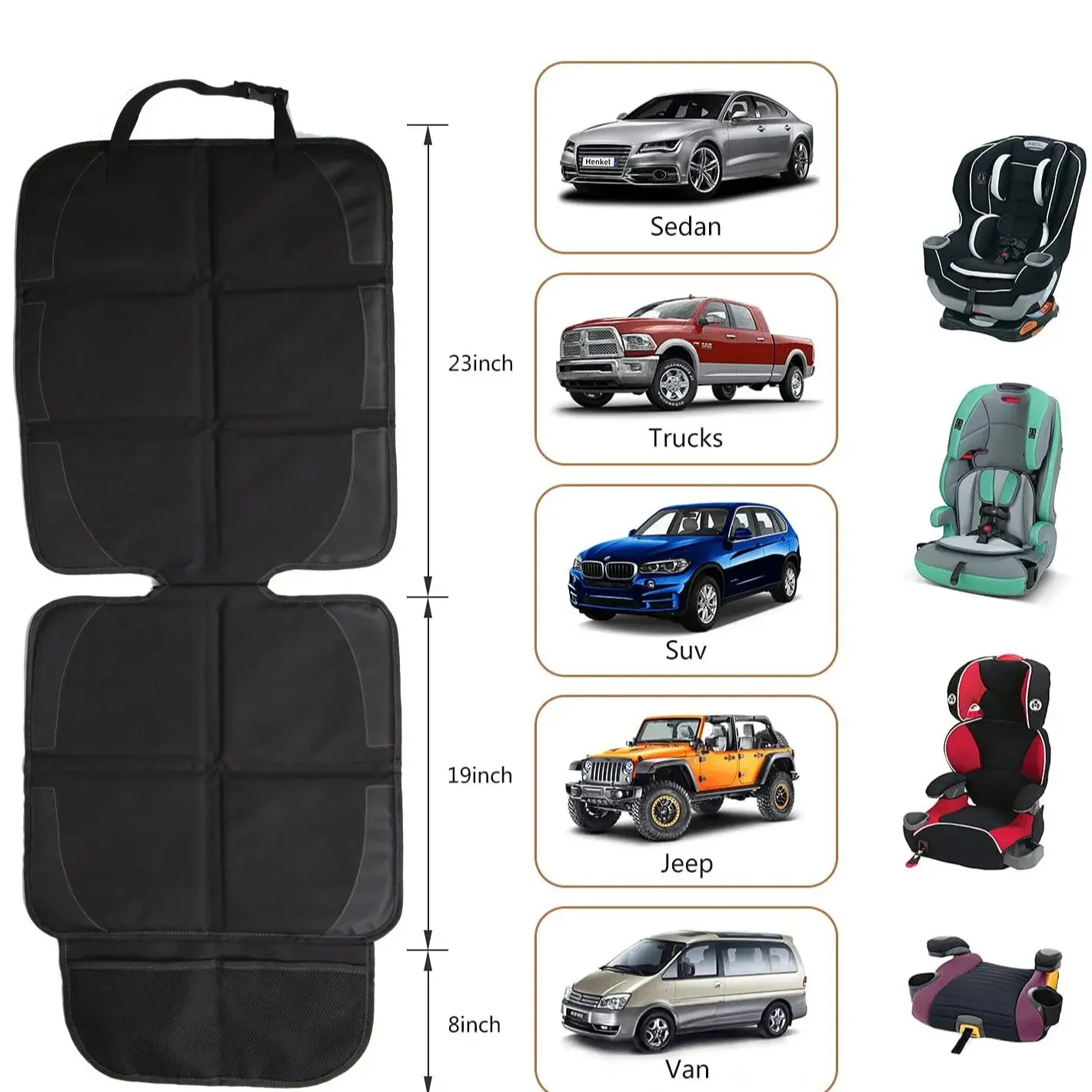 Seat Cover Protector for Tesla Model 3 Y Juniper Highland 2025 for Kids Baby Back Seat Cushion Oxford PU Leather Protective Mat