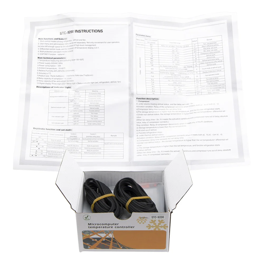 STC-1000 Regulateur De Temperature Numérique Avec étanche Sonde 220V Thermostat Double Relai Refroidissement Et Chauffage 70732682