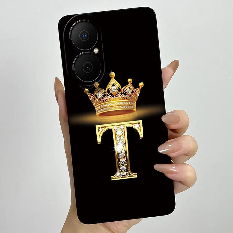 Fashion Initial Letter Couple Phone Case - Soft Silicone TPU Protective Casing