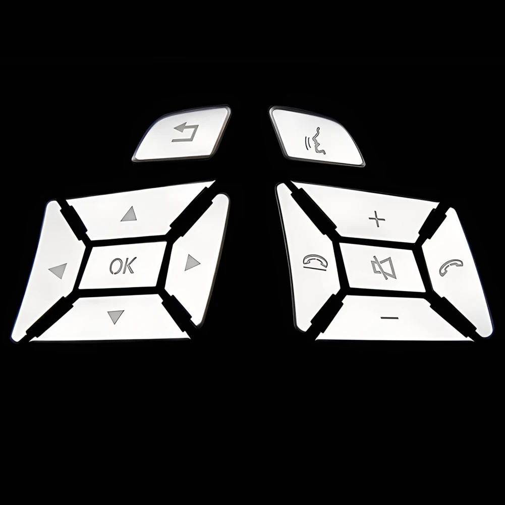 Lenkrad-Knopfschalter-Zierabdeckungsaufkleber für Mercedes Benz A B C E Ml Gl Cla Gla Glk Sl Slk Klasse W176 W246 W212 W204