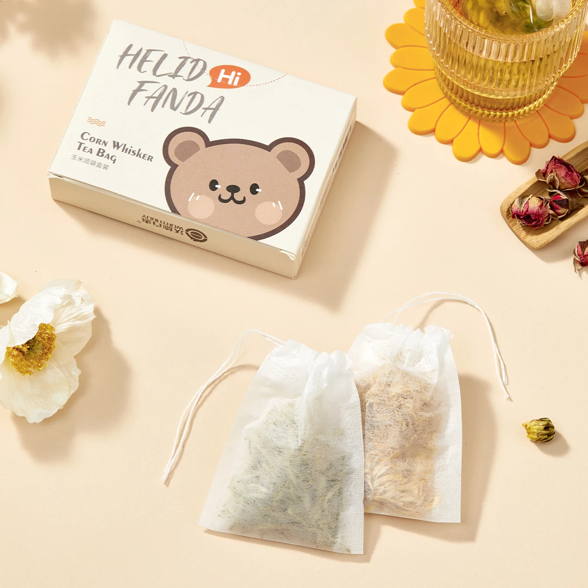 WORTHBUY food grade tea bags with drawstring 100/200 PCS non woven fabric disposable tea filter bag spice infuser bag tea infuser tea filter