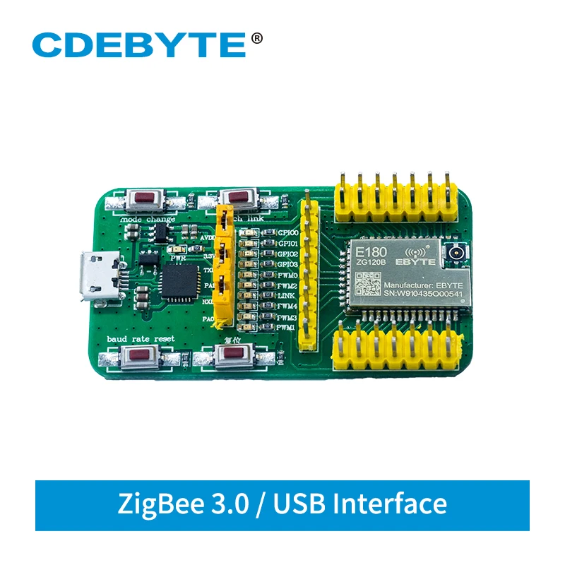 EFR32 ZigBee 3.0 USB 2.4G Test Kit CDEBYTE E180-ZG120B-TB Wireless Networking Transparent Transmission Module For Smart Home xbee module s2c zigbee wireless data transmission module xb24cz7wit 004