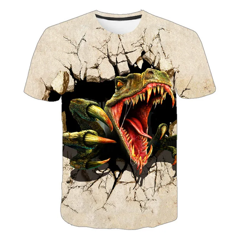 T-Shirts discount 3D Printing T-shirt Animal Dinosaur Tshirts Children's Clothing Cute Kids Sweatshirt Cartoon Short Sleeve T shirts hot sell roblox t shirt