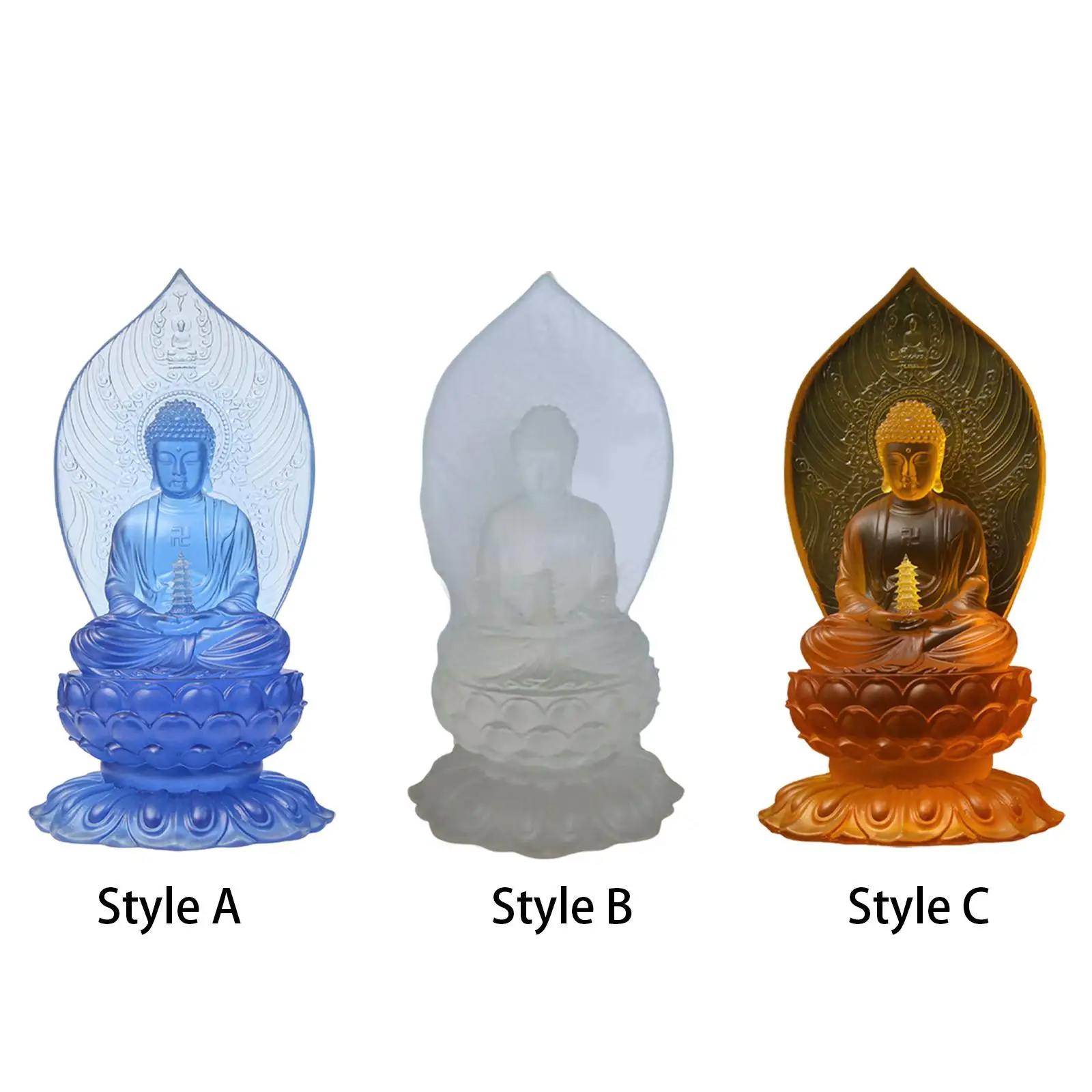 

22cm Buddha Sitting Figurine Table Decoration Elegant Decorative Fengshui