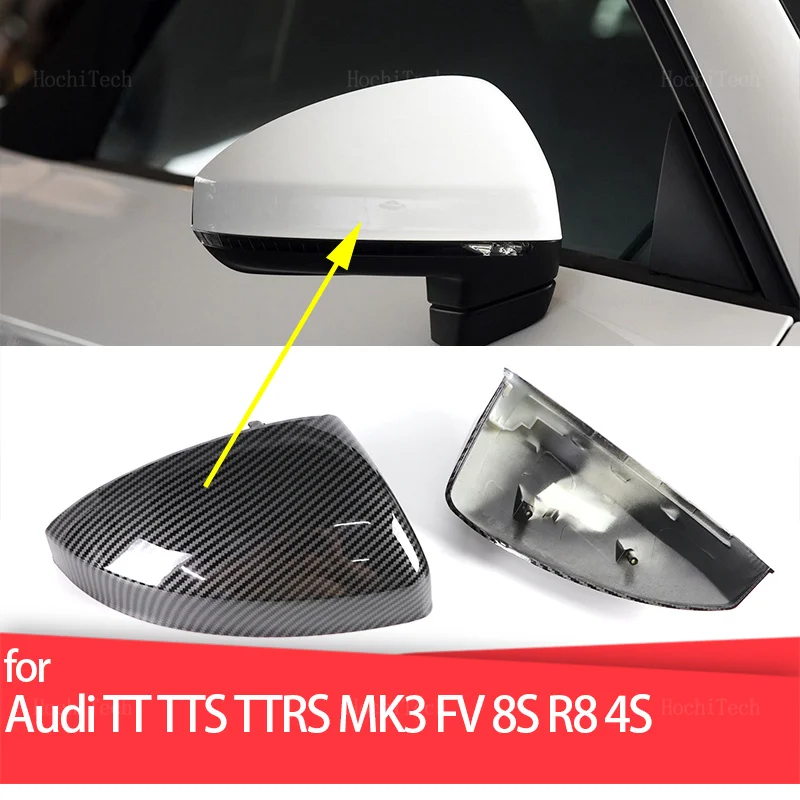 

Carbon Fiber Rearview Mirror Cap Wing Side Mirror Cover Fit For Audi TT TTS RS TTRS MK3 8S 2015-23 R8 2016- 2023
