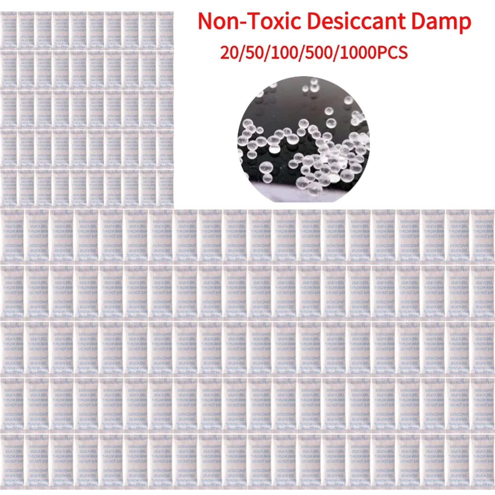 0.5g Non-Toxic Silica Gel Sachet Desiccant Damp Kitchen Room Moisture Absorber Dehumidifier Anti Humidity Bag Clothes Storage