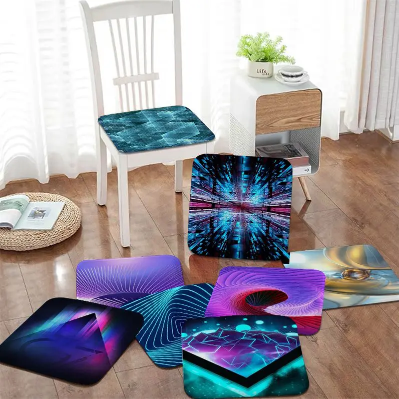 

Abstract Laser Square Chair Cushion Soft Office Car Seat Comfort Breathable 45x45cm Seat Mat