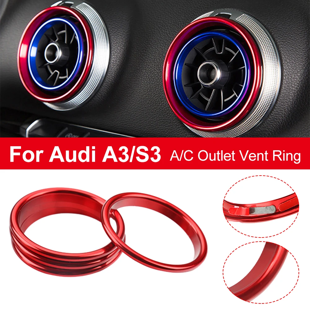 

4 шт., наружное внутреннее Вентиляционное кольцо из алюминиевого сплава для Audi A3 S3 14-22