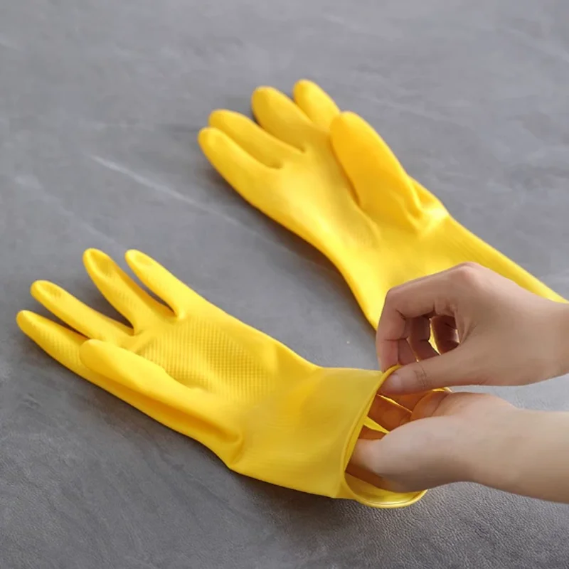 Rubber Gloves Washing Dishes Waterproof Thickened Beef Latex Labor Protection Wear Resistant Work Household 1/3/5/10PCS