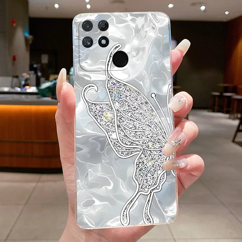 Luxury Clear Butterfly Flowers Soft Phone Case