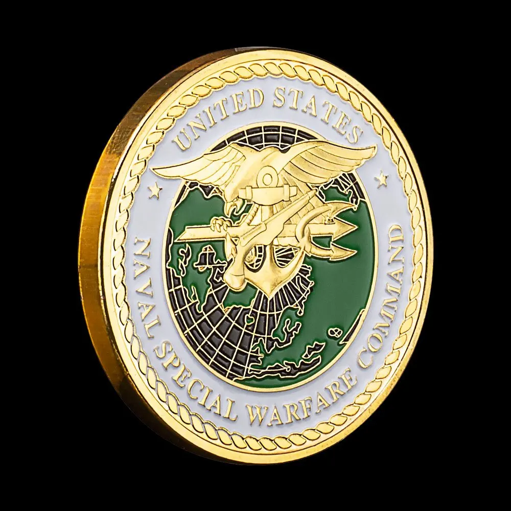 United States Naval Special Warfare Command Navy Seals Collectible Golden Plated Souvenir Coin Commemorative Coin Challenge