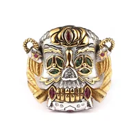 Customized 925 Sterling Silver Skull Lucky Ring Pendant Plated Gold Custom Letters Jewelry Accessories 1