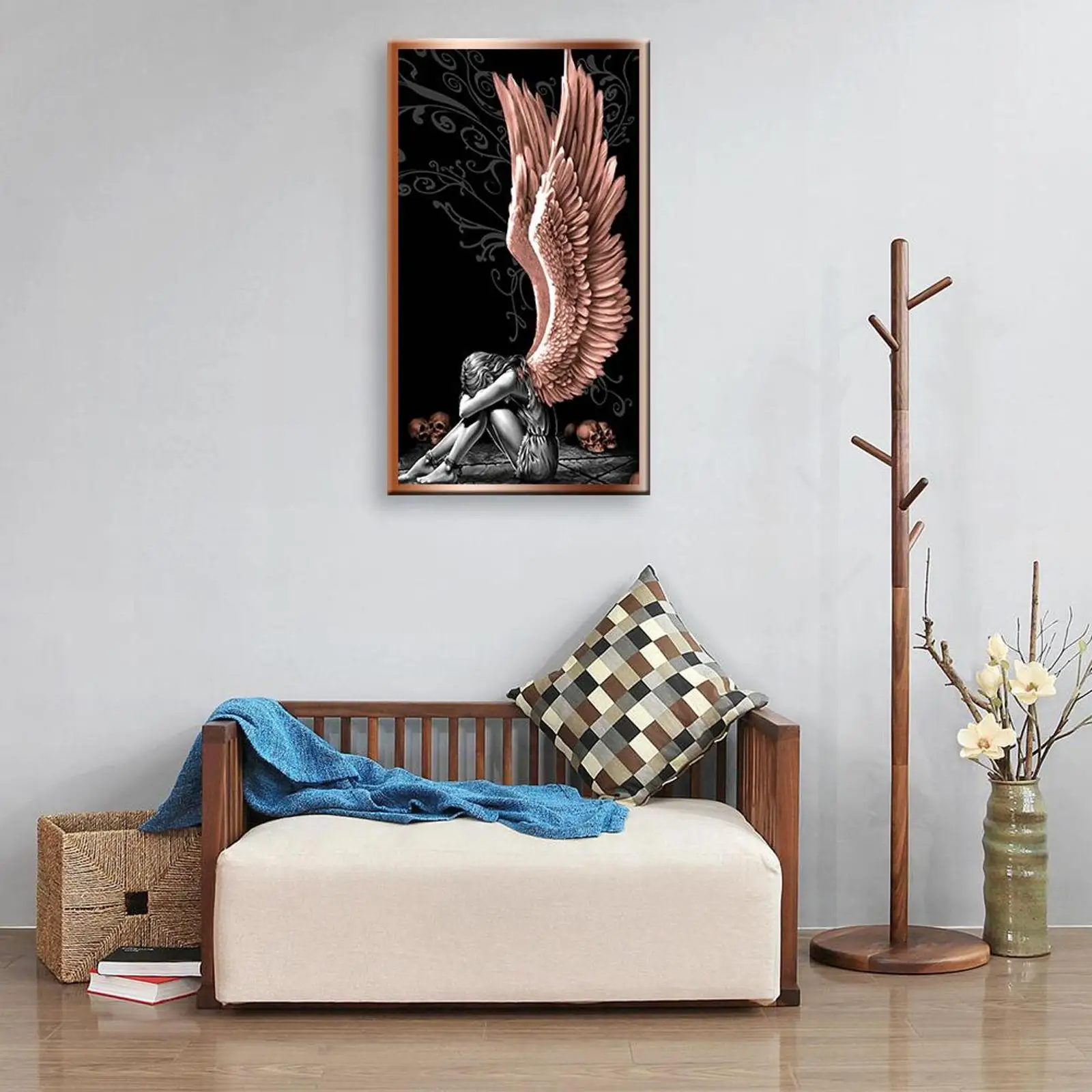 Angels and Demons 5D DIY Full Round Diamond Painting Wall Hanging Canvas Artwork