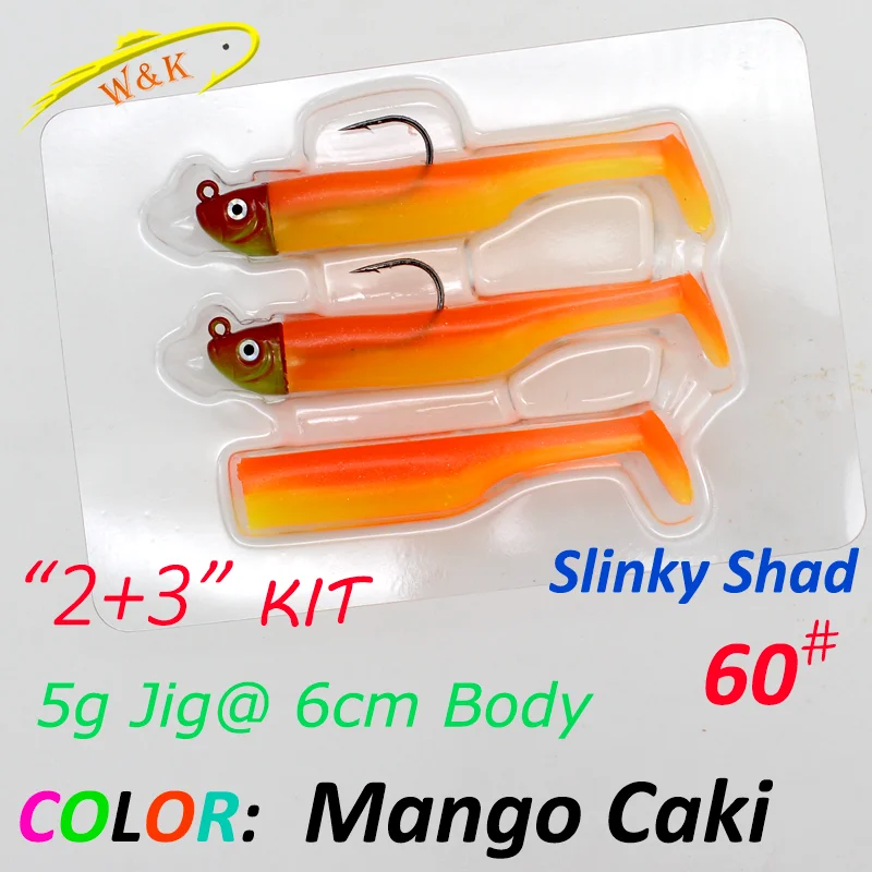 Enhanced Fishing Lure Kit - Slinky Shad Soft Lures with Jig Heads for Rock and Mud Minnow Fishing