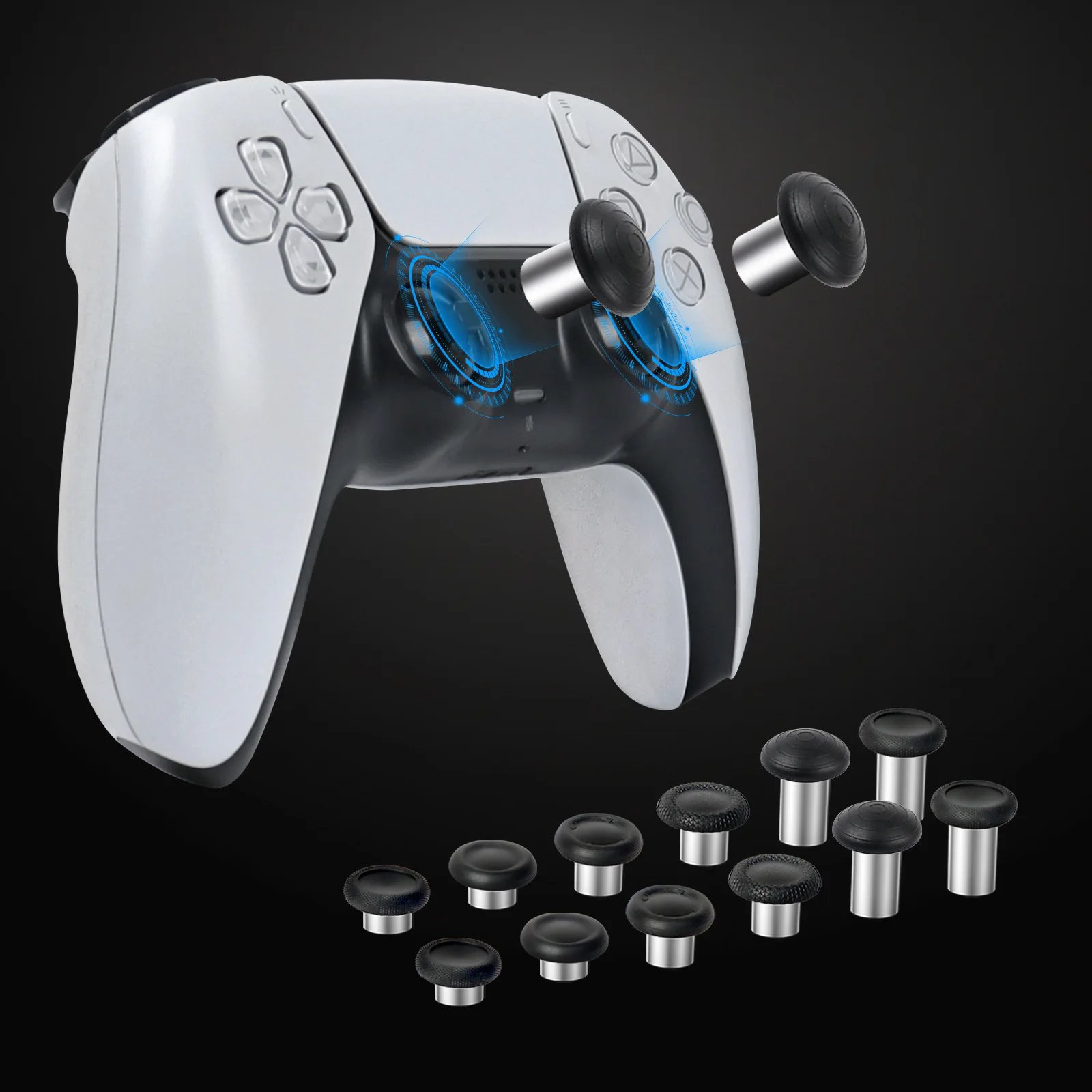 Enhanced Interchangeable Ergonomic Thumbsticks with Convex & Concave Grip Joysticks