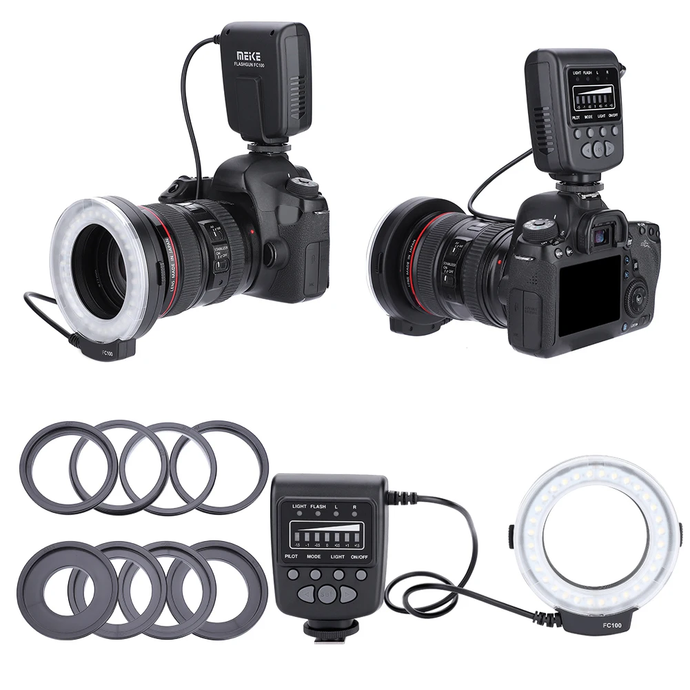 Camera Ring Flash FC-100 Portable Universal LED Ring Flash Video Camera Fill Light Kit Photography Accessor DSLR