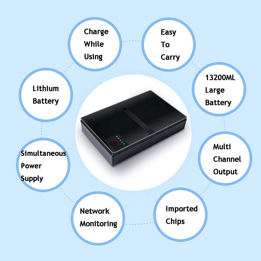 Description Picture 4 of item18W DC1018P Router 5V9V12V DC UPS Uninterruptible Power Supply 10400Mah Emergency Power Supply For Optical Cat Monitor Phone