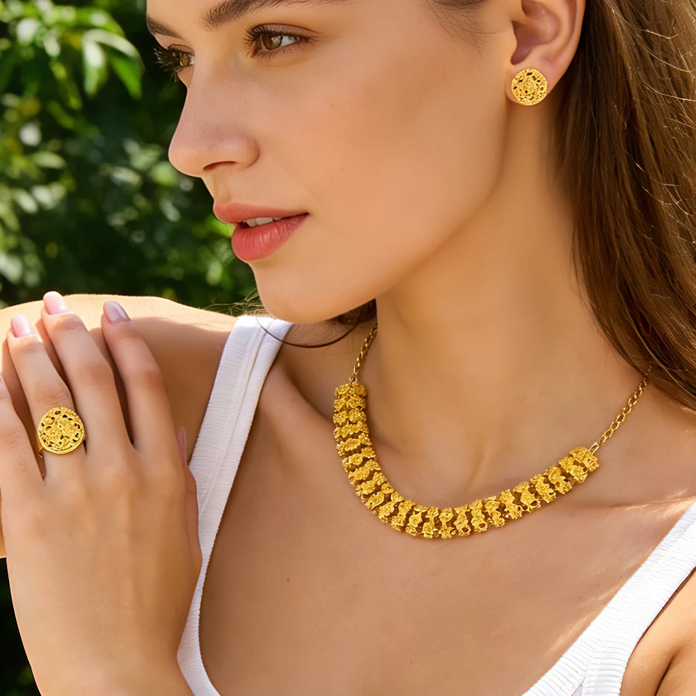 Women’s Jewelry Set Dubai High-quality Luxury Jewelry New Trendy African Women Jewelry Brazilian Bold Jewelry Set Wholesale - 3
