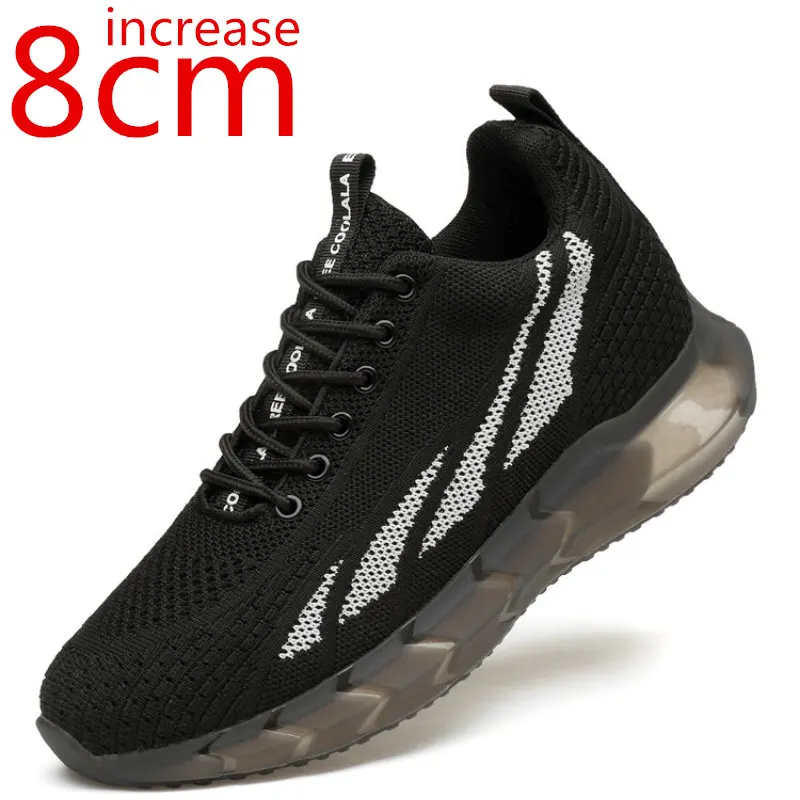 

Heighten 8cm Sneakers Run Men's/Women's Elevator Shoes Breathable Mesh Fabric Height Increasing Shoes Sports Leisure Shoes Male