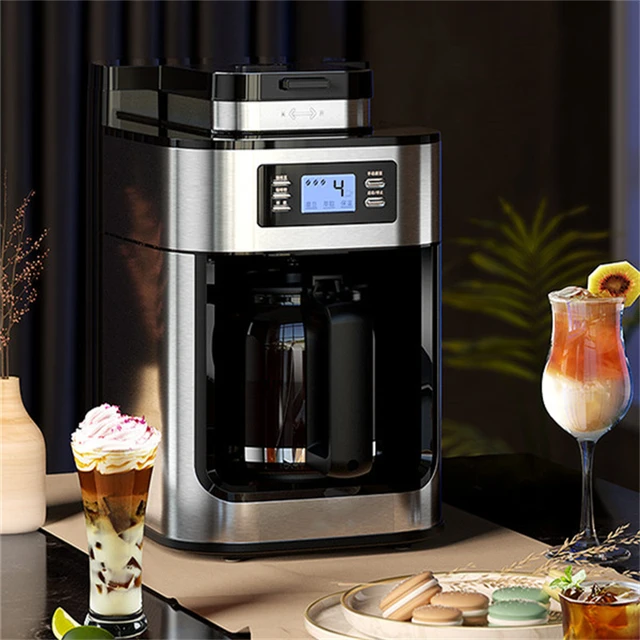 1000W Coffee Maker Machine Home Automatic LED-display Bean Grinder