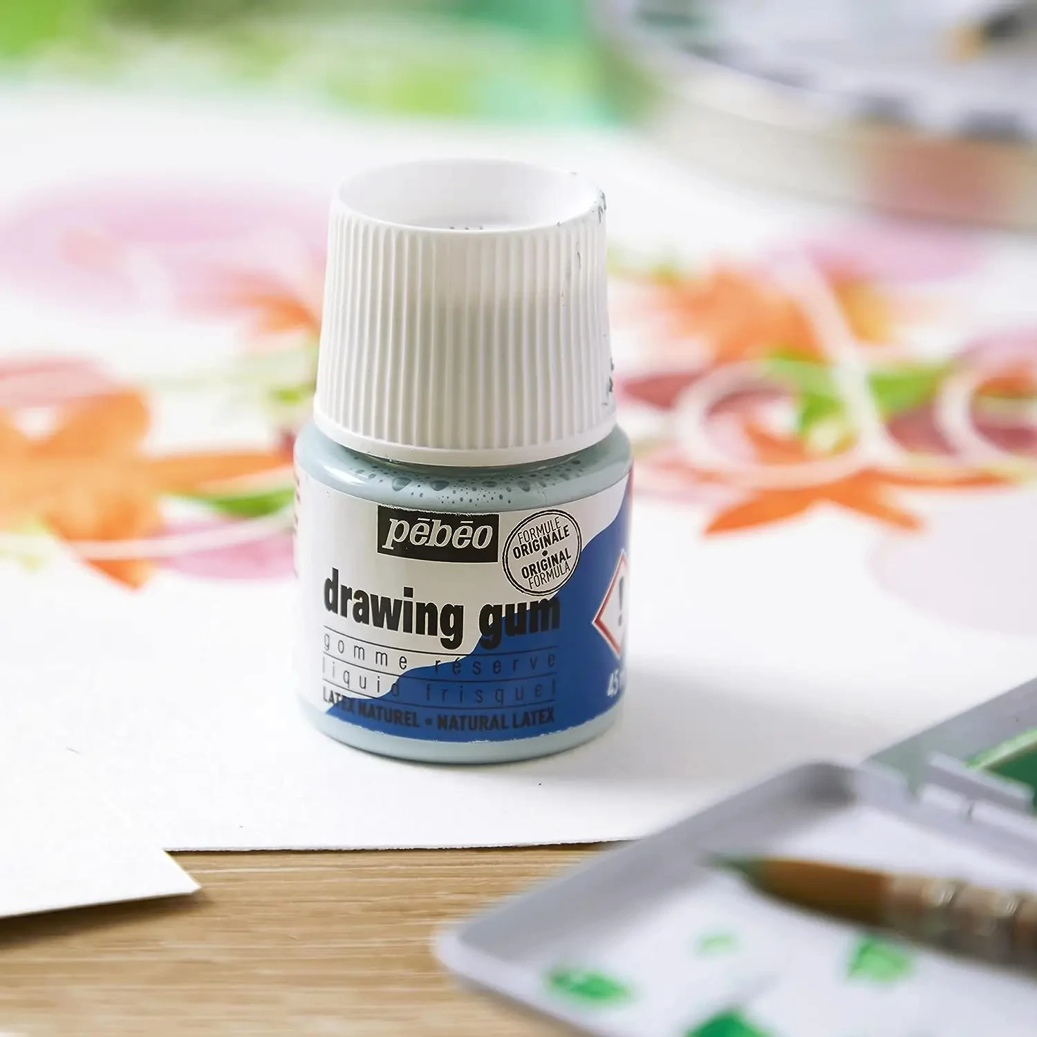 Pebeo Easy Peel Liquid Latex Masking Fluid Drawing Gum Dries Quickly For Ink Watercolor Gouache Crafts Supplies 45ml Bottle masking fluid