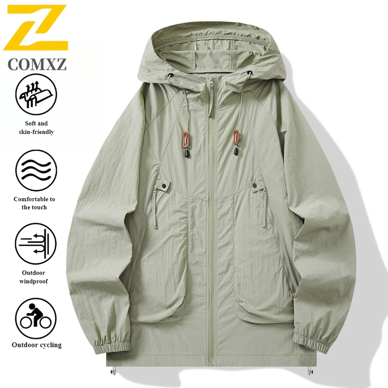 Summer UV Protection Hooded Jacket Unisex UPF50+ Ultra Thin Ice Silk Fishing Skin Coat with Quick-Dry Technology Outdoor Sports
