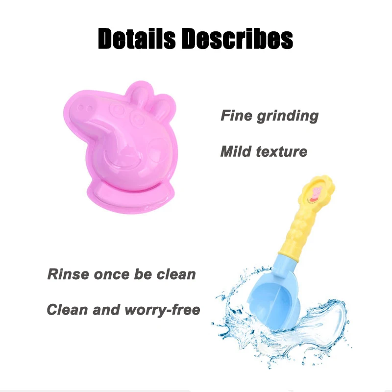 Peppa Pig Playing House Kids Beach Playset Emulation Bucket Shovel Sieve Watering Cans Simulated Toys Beach Play Sand Tool Gifts