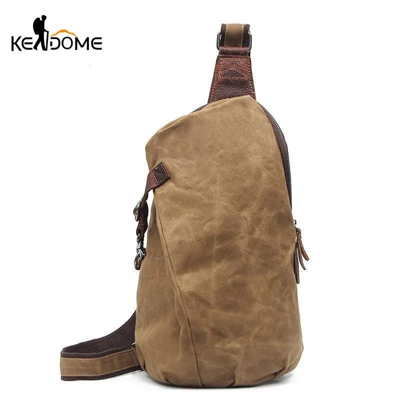 

Men's Sling Backpack Waterproof Canvas Crossbody Travel Cycling Hiking Bag Outdoor Shoulder Messenger Chest Bags Daypacks XA847D