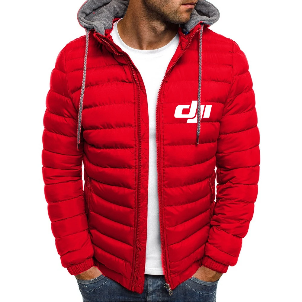 2022 Winter Men's DJI Professional Pilot Drone Print New Man Casual Warm Thick Comfortable Decal Jackets Casual Hooded Overcoats plain sweatshirts Hoodies & Sweatshirts