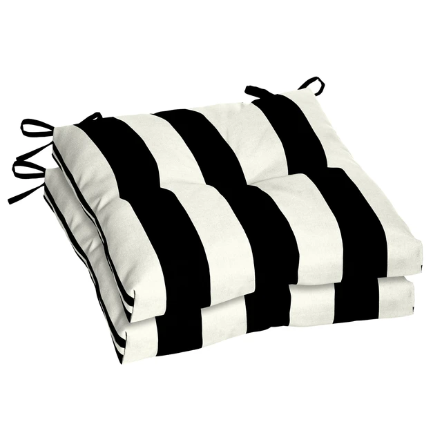 Better Homes & Gardens 18 x 19 Black Stripe Rectangle Outdoor Seat Cushion  (2 Pack) - AliExpress