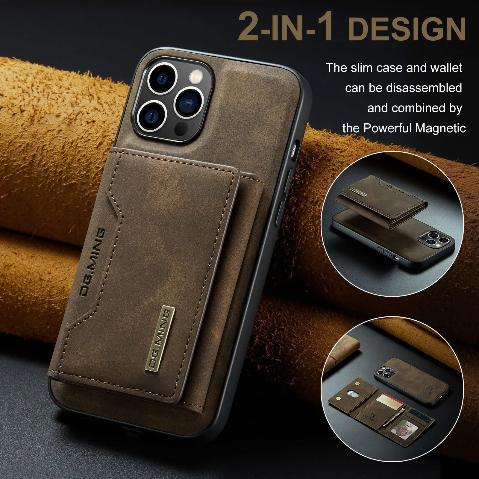 Wallet Case for iPhone 15,15 Pro,15 Plus,15 Pro Max,iPhone 15 Pro Max 6.7  5G Case Magnetic Detachable with 9 Card Holder for Women Men,Luxury Leather