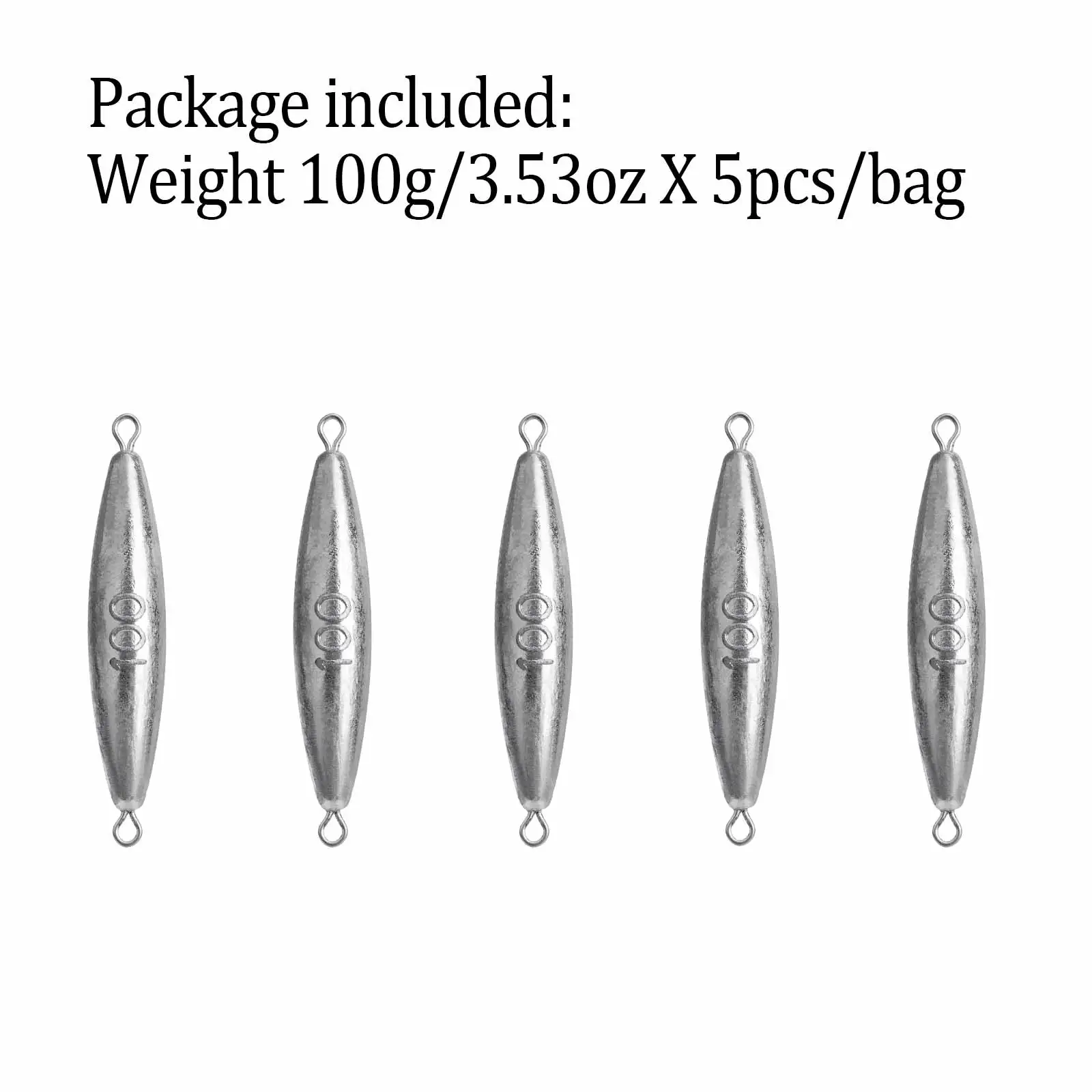 5pcs/10pcs Fishing Weights Sinkers 30g 40g 50g 60g 70g 80g 100g