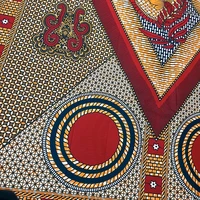 1pc 6 yards Fabric 5.48meter African Wax Fabric,Ghana Kente Design African Printed Wax Fabric Nigeria Ankara Kitenge Pagnes 5