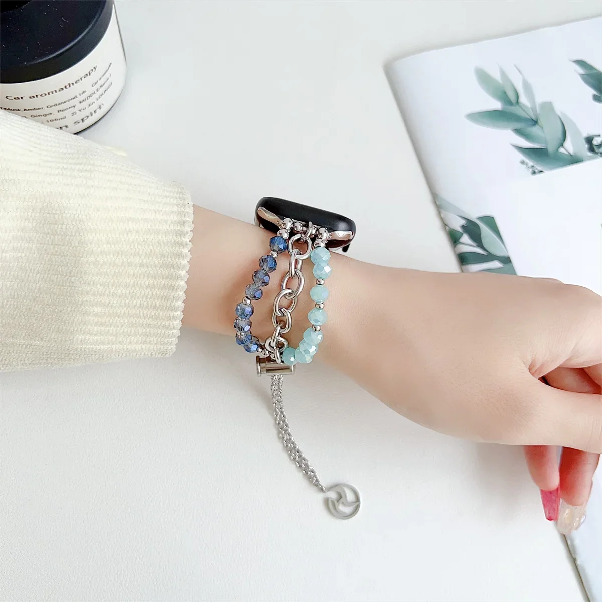 Bracelet de montre à bijoux pour iWatch Ultra 2 Series 10/9/8/7/6/5 Bracelet de montre tendance 42/44/45/46/49 mm 38/40/41 mm_voghion.com