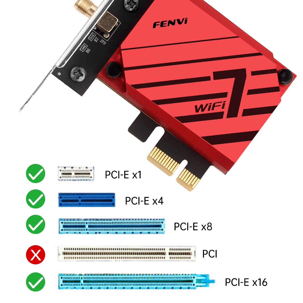 WiFi 7 WiFi 어댑터 MT7925 BT5.4 BE6500 802.11BE PCIE X1/4/8/16 무선 랜 카드 PC용 Wifi 어댑터 (윈도우10/11 호환)