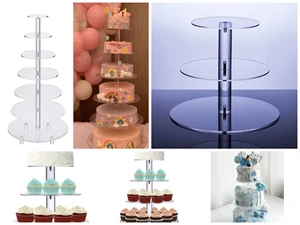 3/4/5/6/7 Tier Acrylic Cake Stand Transparent Cake Display Shelf Removable Cupcake Holder Wedding Birthday Party Decoration