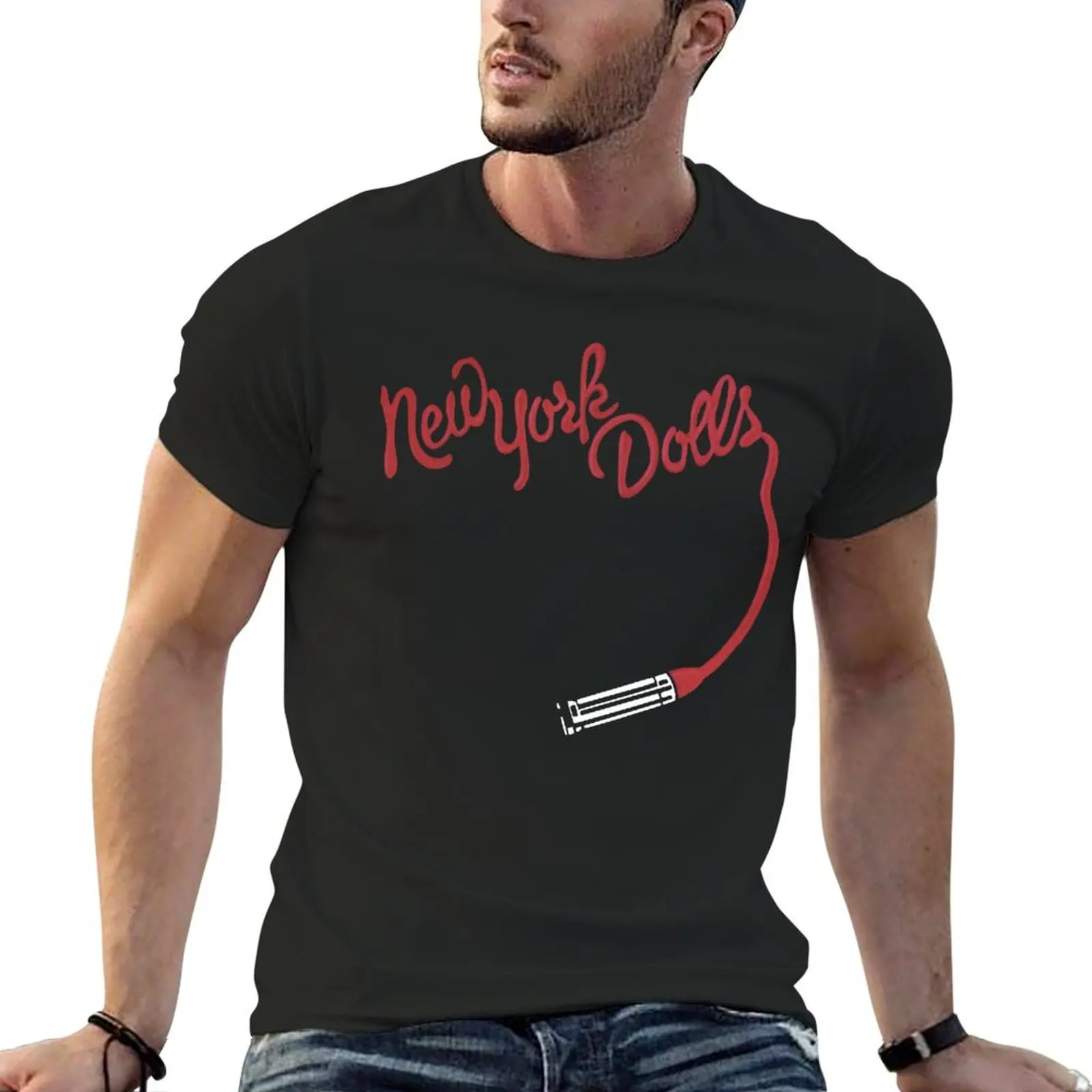 

New York Dolls Essential T-shirt Short sleeve tee plain blacks plus sizes mens graphic t-shirts