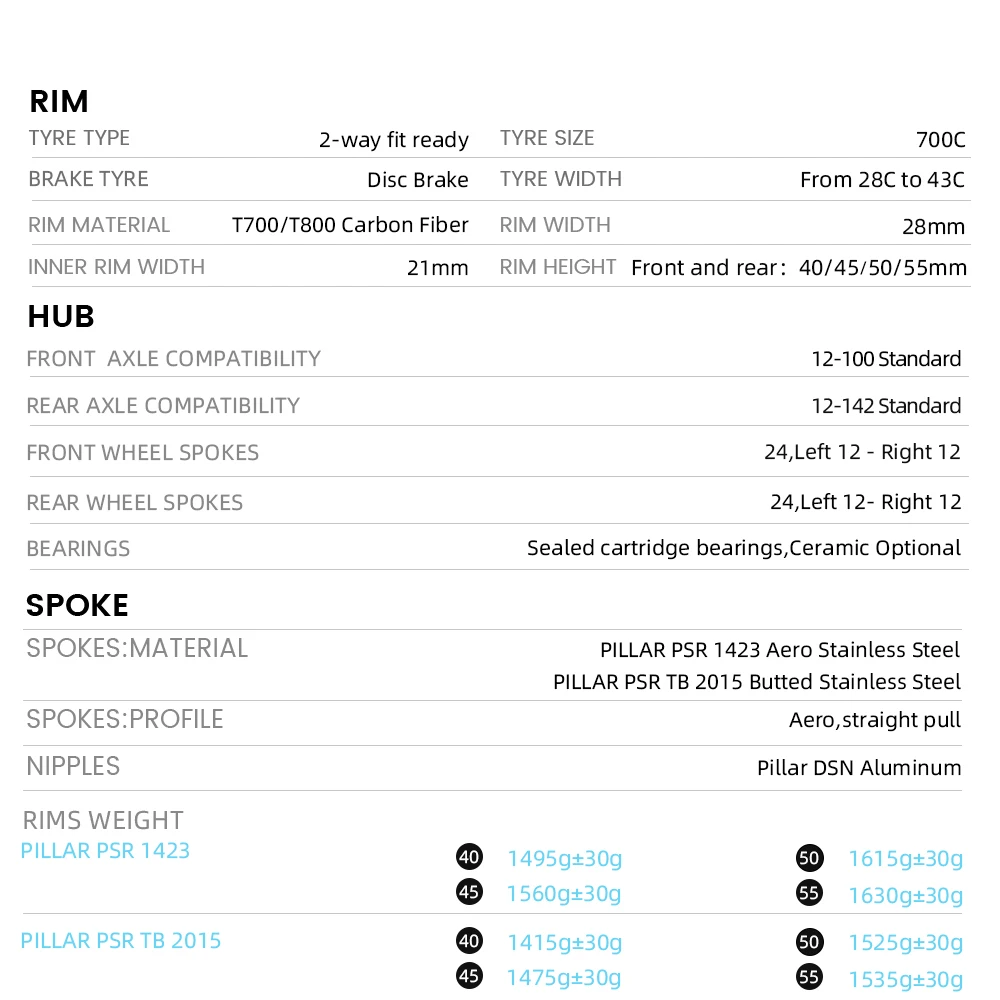 Ryetカーボンホイールディスクブレーキ700Cロードバイクホイール