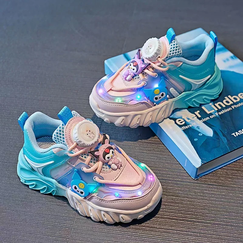 real photos New Kuromi plus size Branded Female Students Soft Girl kids Canvas Shoes child children's colorful light Skate Shoes 6