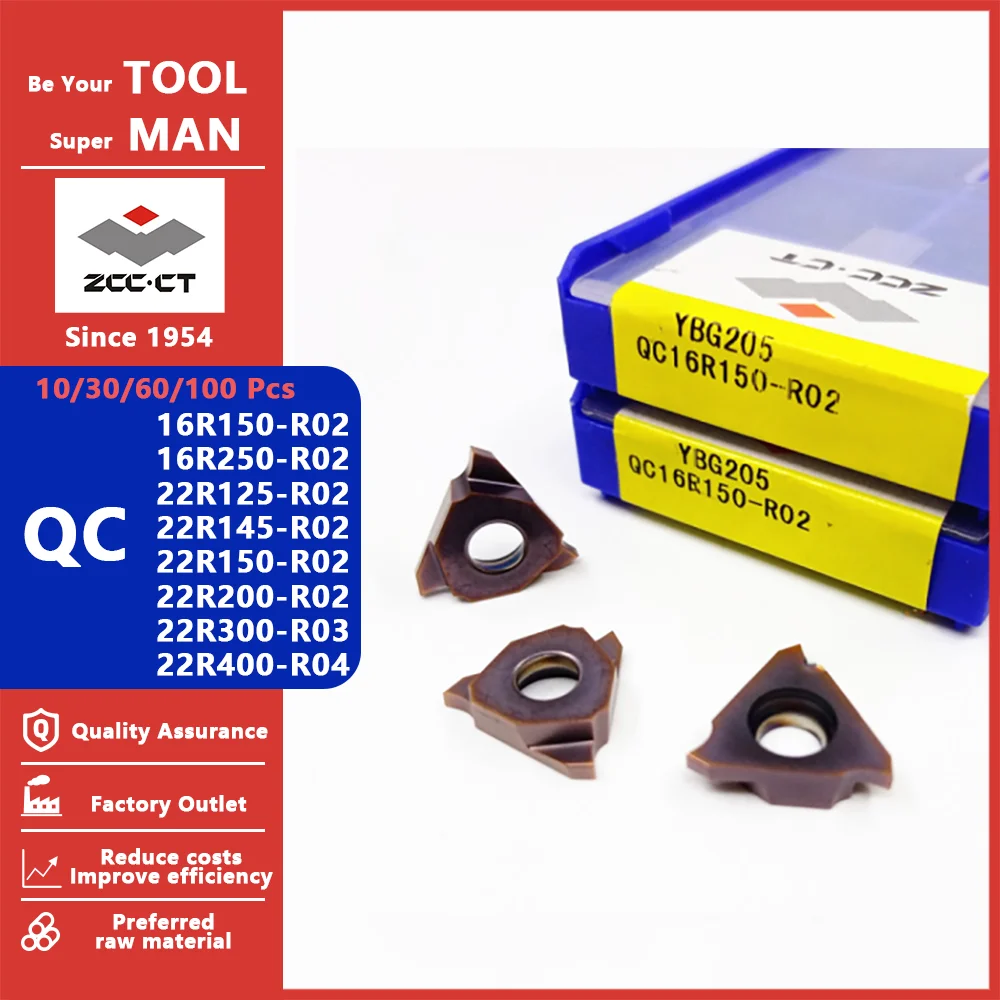 

ZCC CT QC16R150 QC16R250 QC22R125 QC22R145 QC22R150 QC22R200 QC22R300 QC22R400 Lathe Carbide Milling Tools Milling Inserts