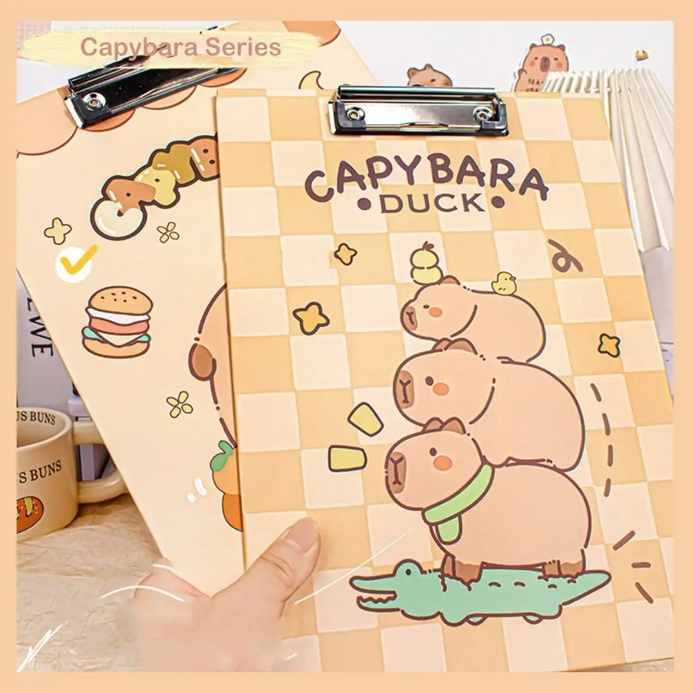미적 감각의 A4 보드 클립 폴더, 멋진 파일 보관용 카피바라 파일 폴더, 문서 용지 홀더, 필기용 클립보드