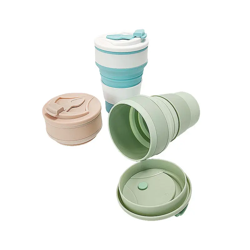 Folding Cup Sport Mug Coffee Foldable Silicon Bpa Free Collapsible Travel Food Grade Silicone Minimalist Color Box