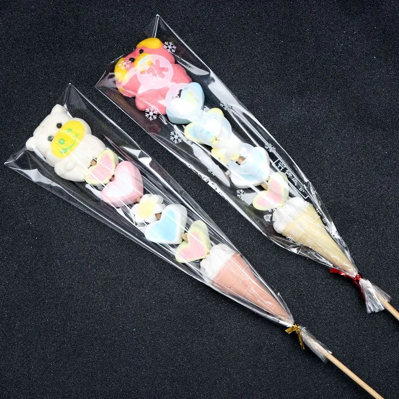 50/100 Stück transparente Süßigkeiten-Zellophanbeutel, durchsichtiger Kunststoff, süße Kekse, Gebäck, Verpackung, Geschenktüten, Hochzeit, Geburtstag, Dekoration – Detail 2