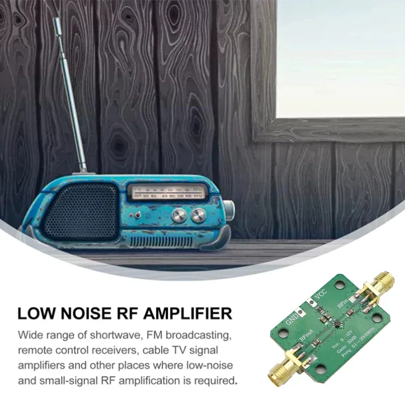 0.1-2000MHz 32dB Gain Broadband Low Noise High Frequency LNA RF Amplifier Module For FM HF VHF/UHF rf amplifier