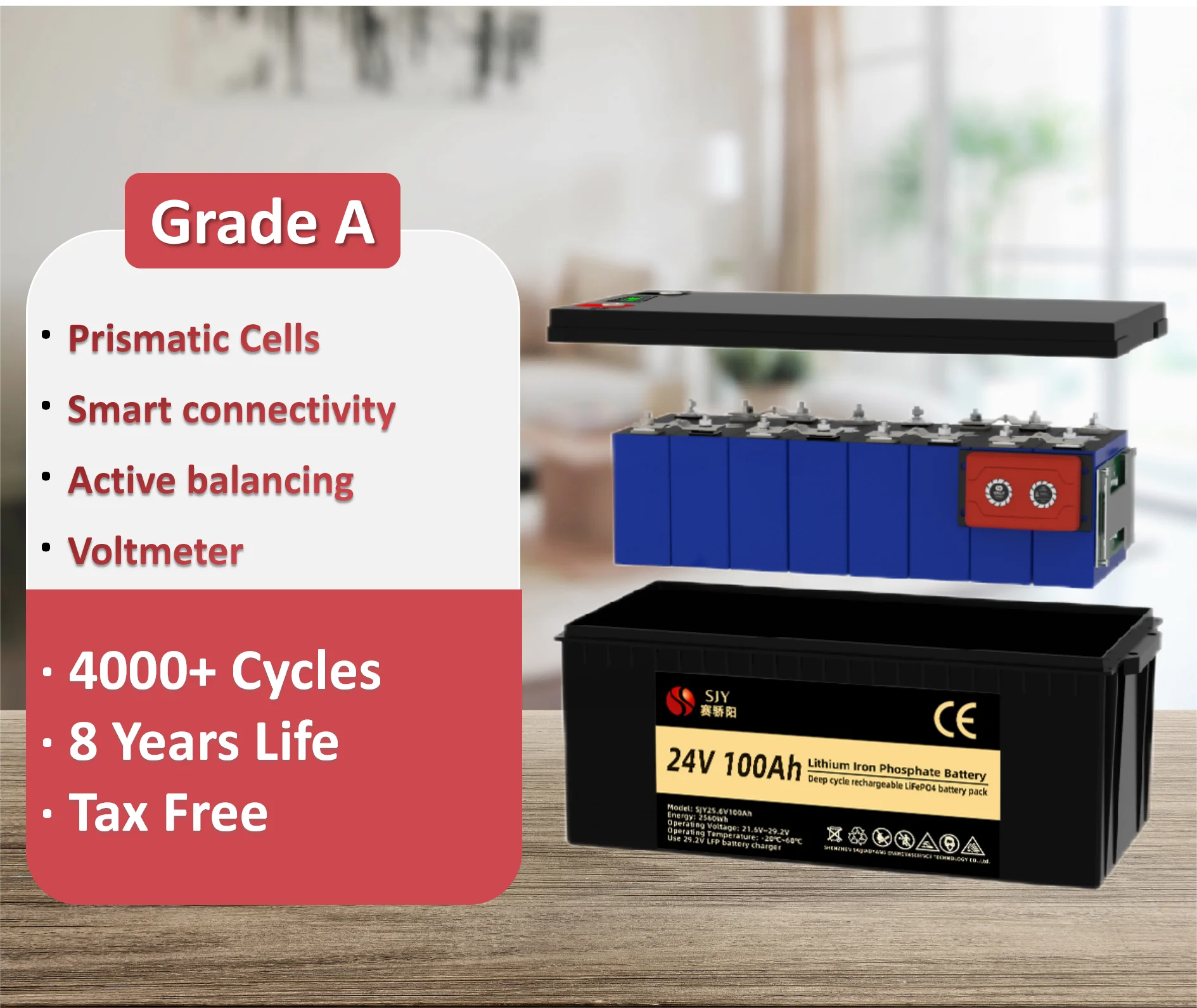 SJY LiFePO4 Lithium Iron Phosphoate Battery 12V 24V 48V SJY LiFePO4 Lithium Iron Phosphoate Battery 12V 24V 48V