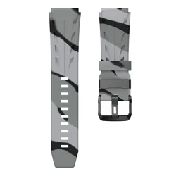 Versatile 22mm Silicone Watchband Bracelet - Premium Strap - 22mm (Camouflage Grey)