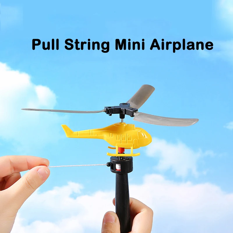 

1Pcs Pull String Mini Airplane Creative DIY Helicopter Flying Free Drawstring Toys Boy Outdoor Games Children's Toy Gifts