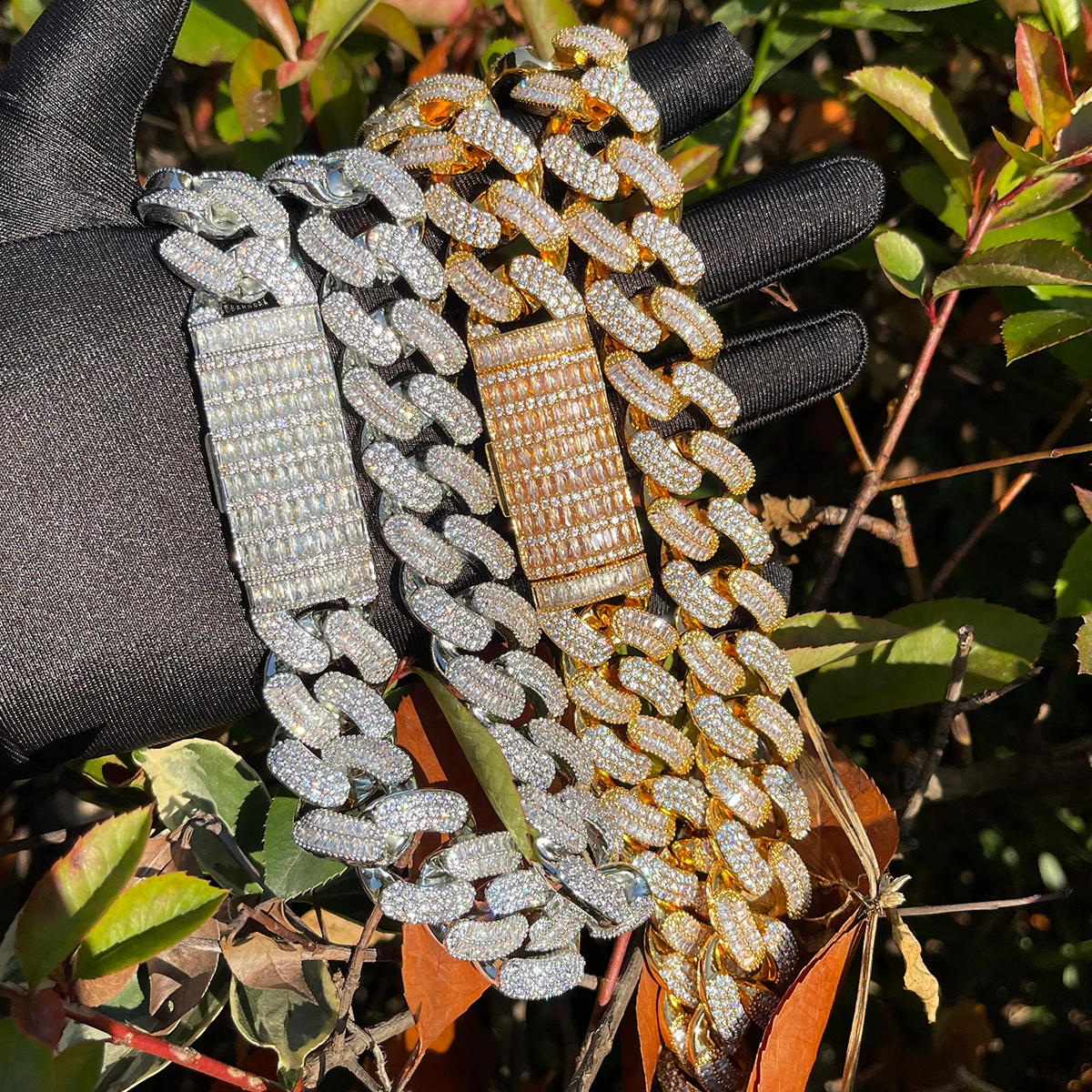 남성용 버블 레터 바게트 초커 목걸이, 쿠바 링크 체인, 블링 참, 힙합 쥬얼리, 20mm