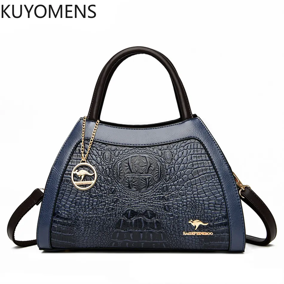 

Vintage Crocodile Pattern Handbags Luxury Women Designer Shoulder Bag Trend Large Capacity High Quality Leather Tote Bag