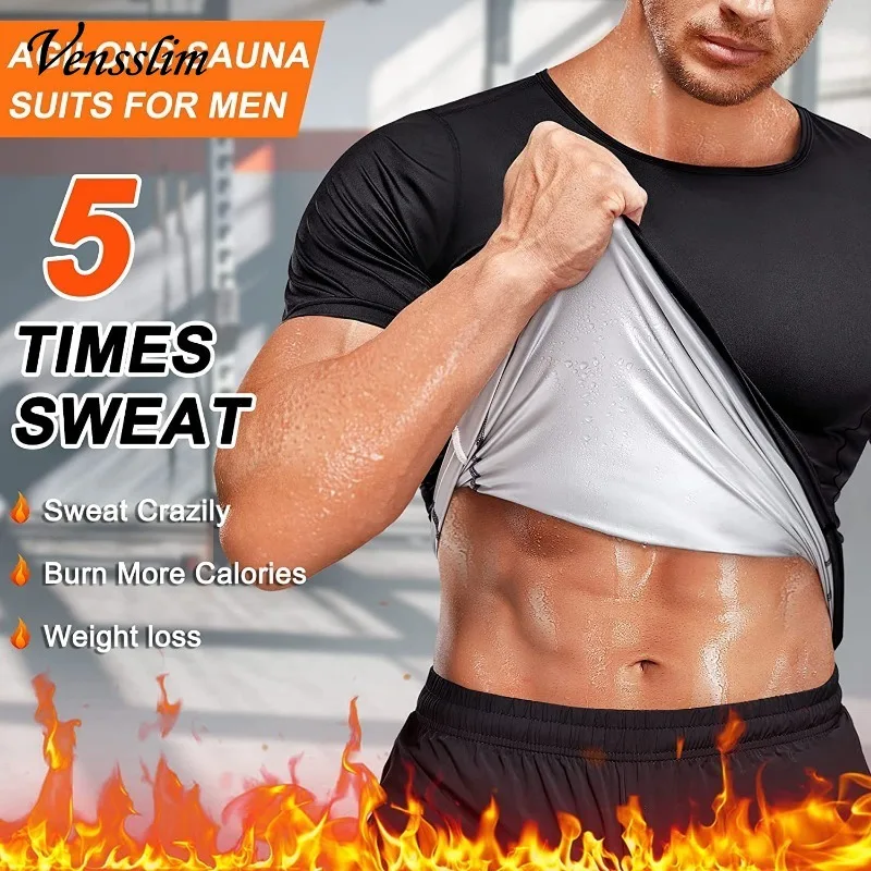 Men Sauna Sweat Vest Heat Trapping Compression Waist Trainer